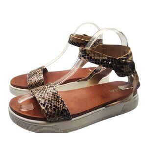 MIA Women's Size 8 Snake Print Platform Sandals W/Buckle Strap/Cushioned Footbed